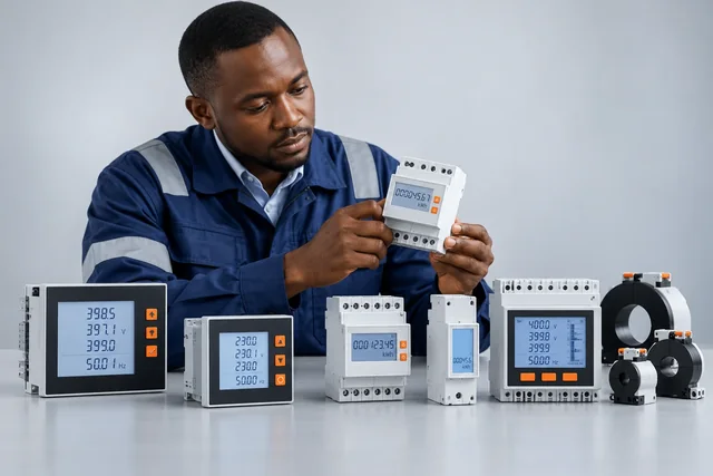Digital Energy Meters & Power Analysers — engineering concept