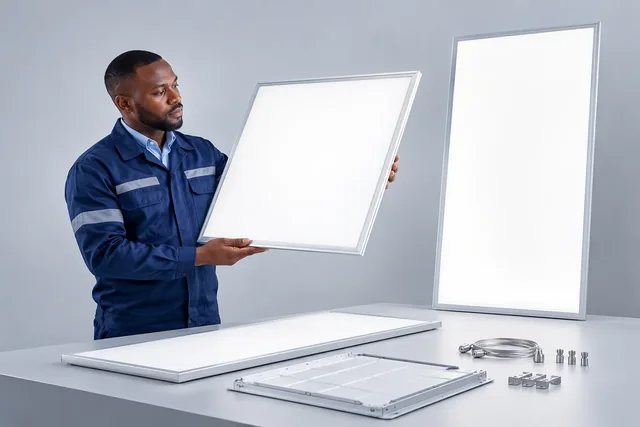 LED Panel Troffers & Commercial Lighting — engineering concept