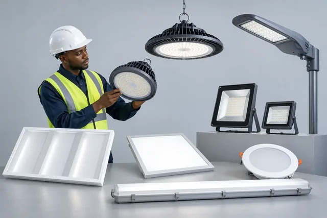 Commercial & Industrial Lighting — engineering concept