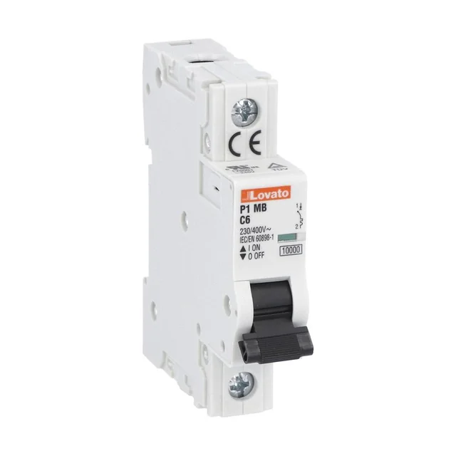 LOVATO P1MB single-pole miniature circuit breaker with visible C6 marking