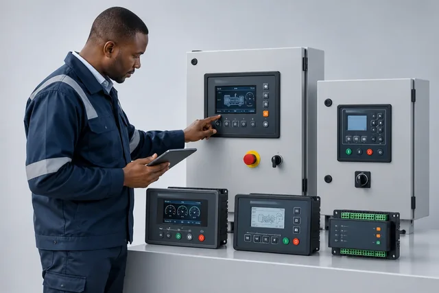 Engine and generator controllers — engineering concept
