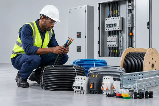 Cable and protection selection — engineering concept